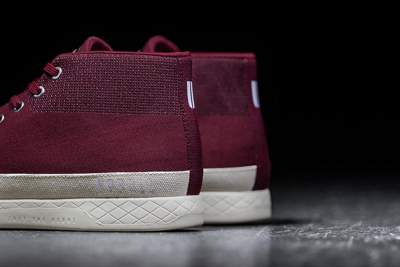 Nobull Cabernet Canvas Mid Men's Trainers Dark / Red | USA K1254O